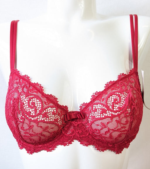 Simone Perele Celeste, a luxe demi bra. Color Red. Style 12M331.