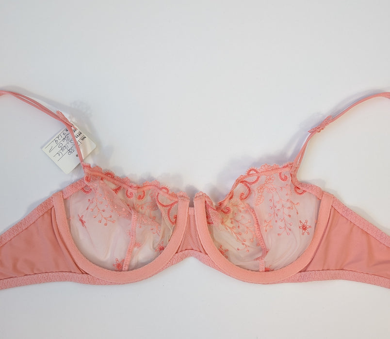 Simone Perele Delice, a great demi bra. Color Pink. Style 12X330. Inside view.