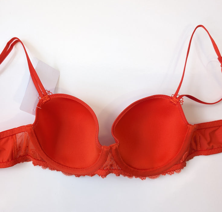 Simone Perele Delice, a tshirt bra for great shape. Style 12X343. Color Tangerine. Inside view.