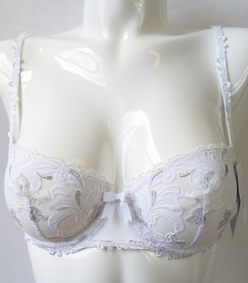 Simone Perele Envol, a mesh demi bra. Loads of style. Color White. Style 14C330.