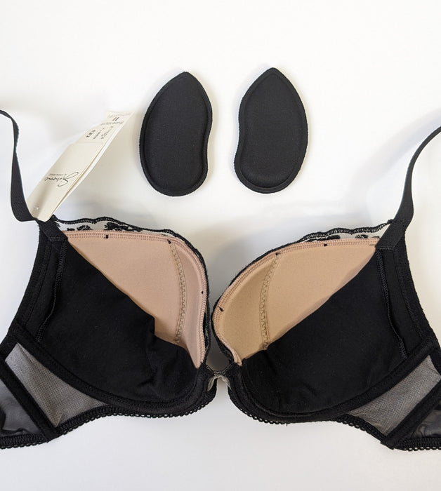 Simone Perele Felicie, a great pushup bra with removeable cookies. Style 16Y340. Color Black.