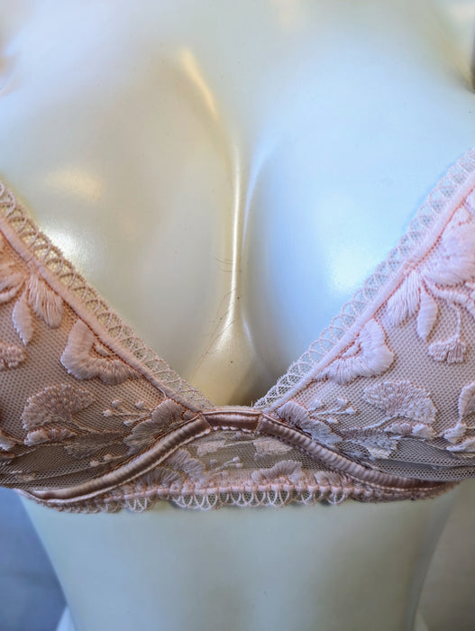 Simone Perele Orphee, a vintage looking pushup bra. Color Petal Poder. Style 15S340. Gore view.