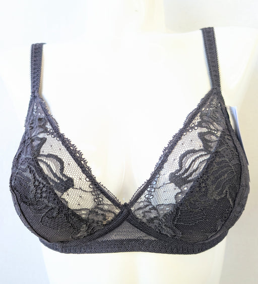 Simone Perele Promesse, a comfortable wireless bra on sale. Color Anthracite. Style 12H210. Front view.