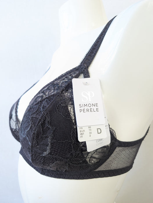 Simone Perele Promesse, a comfortable wireless bra on sale. Color Anthracite. Style 12H210. Side view.