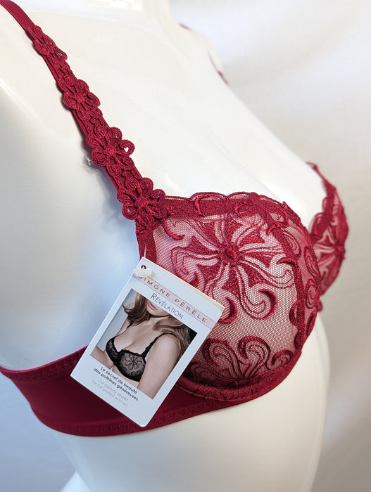 Simone Perele Revelation, a great demi full cup bra on sale. Color Raspberry. Style 12R334.