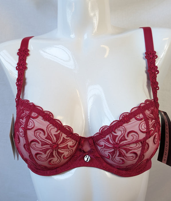 Simone Perele Revelation, a great demi full cup bra on sale. Color Raspberry. Style 12R334.