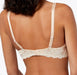 This Wacoal bra on sale, Lace Embrace, is a contour bra for great shape, with a deep plunge. Amazing lace and style. Color Sand. Style 853291.
