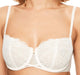 A great Chantelle bra, Pyramide, a demi bra made of a beautiful sheer lace with a thin mesh lining. A discontinued bra at a low price. Color Talk. Style 1465.