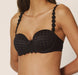 This Marie Jo strapless bra from their Avero line. A versatile bra with contour cups. Can be worn regular, halter, criss cross, or strapless. Color Black. Style 0100413.