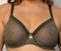 Curvy Couture, a plunge plus size bra. Color Olive. Style 1310.