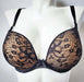 Empreinte Melody, a great plunge bra with amazing lace. Color black. Style 3186.