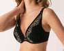 Empreinte Swan, a beautiful plunge bra in lightly padded cups. Color Black. Style 31210.