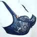 Empreinte Grace a classy balconette bra. Beautiful floral lace cups. Color Black. Style 08134.