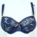 Empreinte Grace a classy balconette bra. Beautiful floral lace cups. Color Black. Style 08134.