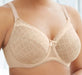 Glamorise Elegance Lace, a full coverage, supportive plus size bra. Color Beige. Style 9845.