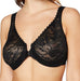 Glamorise Elegance, a front closing, plunge, lace bra. Color Black. Style 9245.