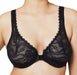 Glamorise Elegance, a front closing, plunge, lace bra. Color Black. Style 9245.