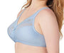 Glamorise Full Figure, a wireless minimizer plus size bra. Color Light Blue. Style 1003.