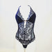 An amazing bodysuit by Lise charmel, Ecrin Desir with vibrant embroidery and delicate lace. Color Black. Style ALG5215.