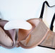 Little Bra Company bra, Little Julia. A best seller because she does so much. A demi cut bra. A tshirt bra. A pushup bra with removable foam padding. Color Beige. Style F008.