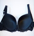 Naturana Lace, a seamless padded tshirt bra. Color Black. Style 7457.