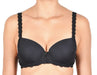 Naturana Lace, a seamless padded tshirt bra. Color Black. Style 7457.