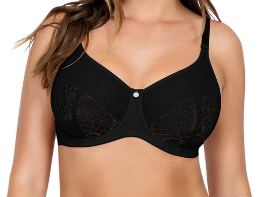 Parfait Enora, a beautiful minimizer bra with all over lace. Color Black. Style P5272.