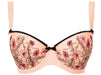 Kiyoko by Freya, a demi, half cup, padded bra in gorgeous color, embroidery and straps. Style  1883.