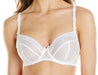 An affordable Freya bra, Rapture, a plunge item with side support seams in a classic white. Style AA1671.